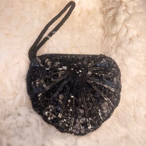 Elegant Black Beaded Coin purse